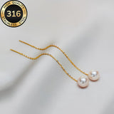 Brincos de Pérola com Franjas Longas