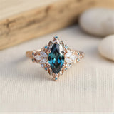 Anel Vintage Teal Marquise