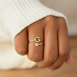 Anel Encantador com Inicial Personalizada