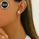 Brincos de Pérola com Franjas Longas