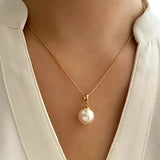 Conjunto de Colar de Pérola Graciosa Elegante