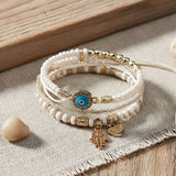 Conjunto de Pulseiras Hamsa Douradas Elegantes