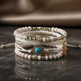 Conjunto de Pulseiras Hamsa Douradas Elegantes