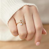 Anel Encantador com Inicial Personalizada