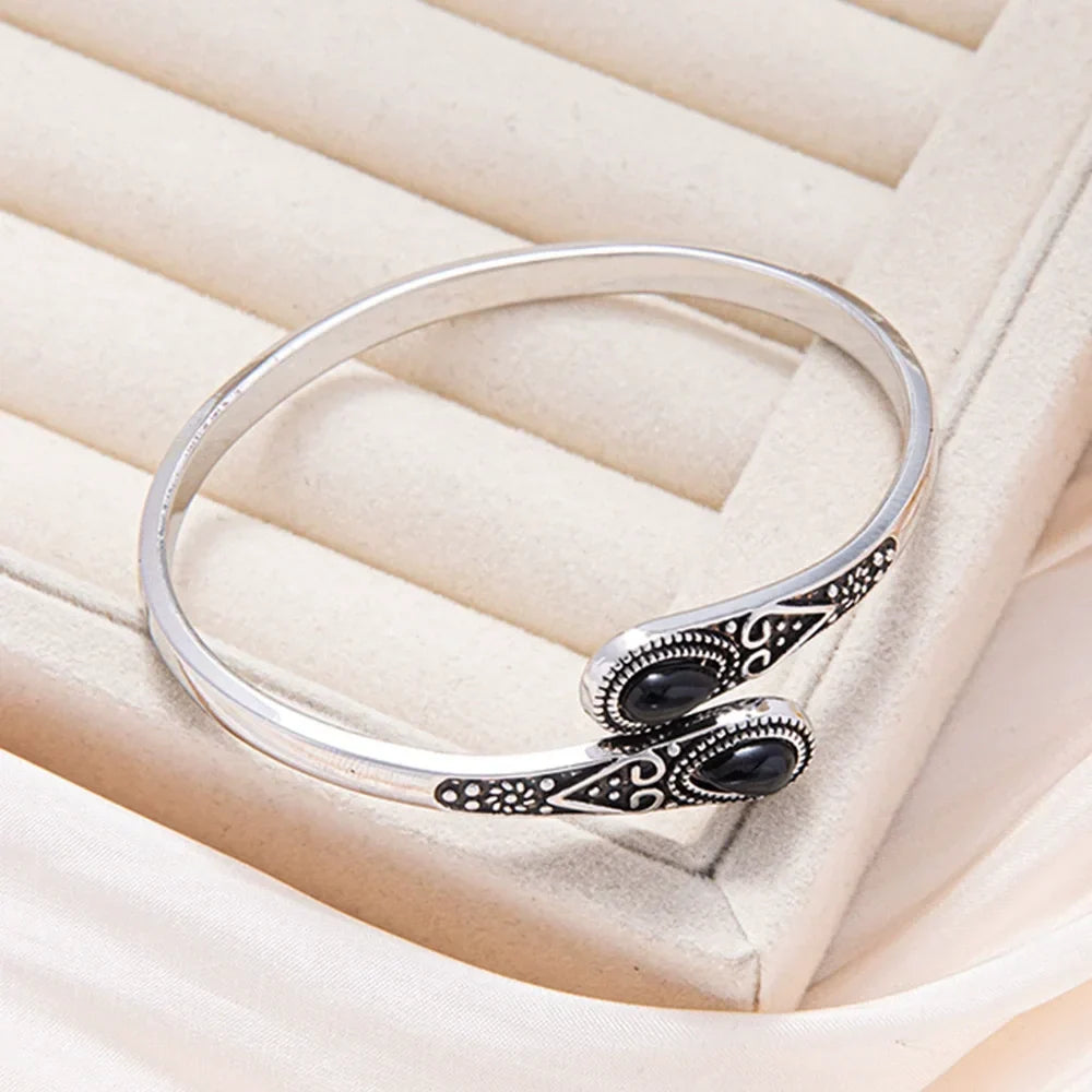 Pulseira Envolvente de Pedras Preciosas Tribais