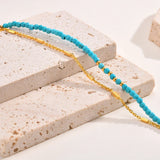 Pulseira de Cadeia de Turquesa Dourada Radiante