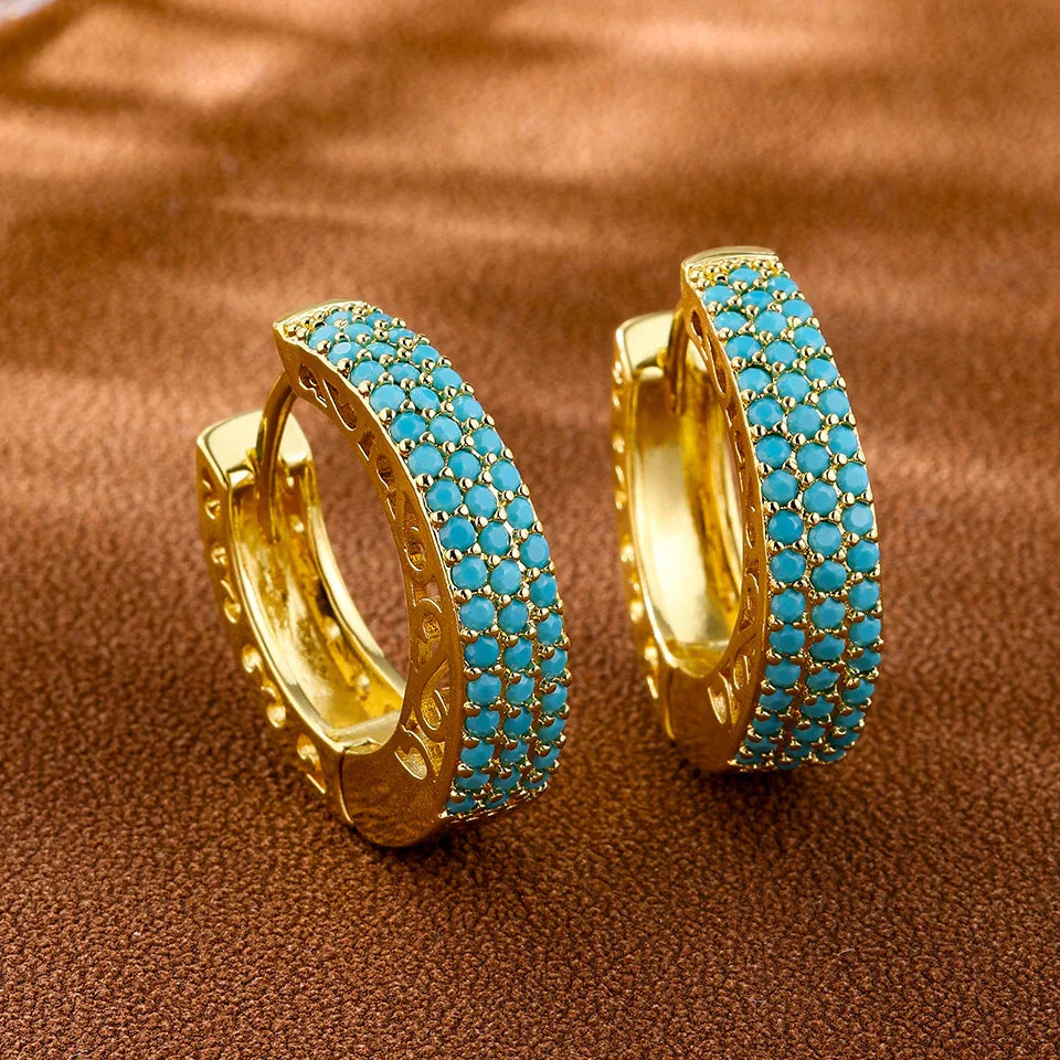Brincos Chiques de Turquesa Azul
