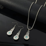 Conjunto Elegante de Colar e Brincos em Turquesa