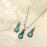 Conjunto Elegante de Colar e Brincos em Turquesa