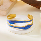 Pulseira Moderna em Onda de Aço Inoxidável