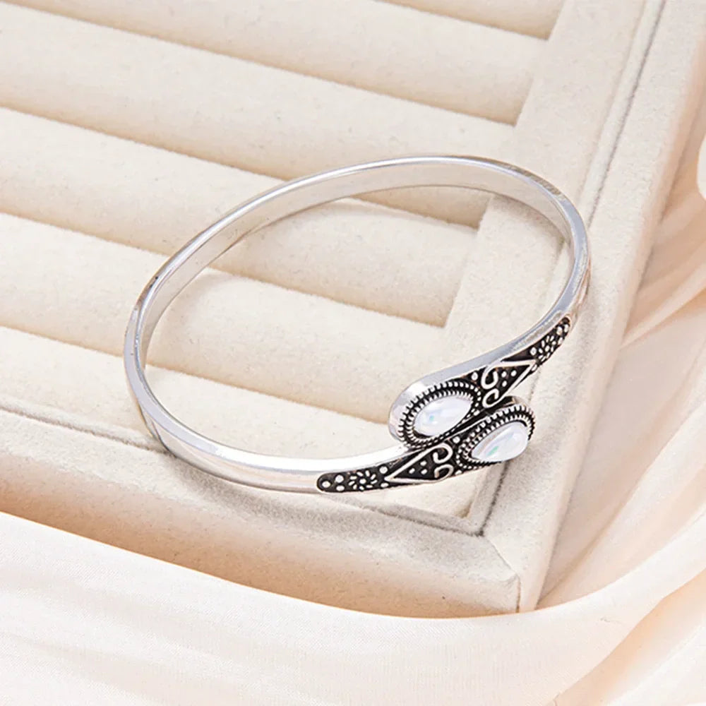 Pulseira Envolvente de Pedras Preciosas Tribais