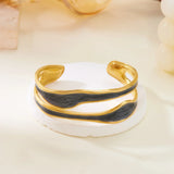 Pulseira Moderna em Onda de Aço Inoxidável