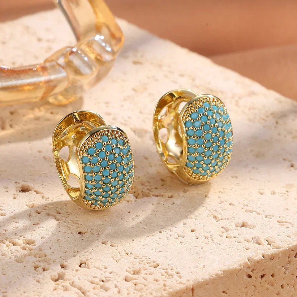 Brincos Chiques de Turquesa Azul