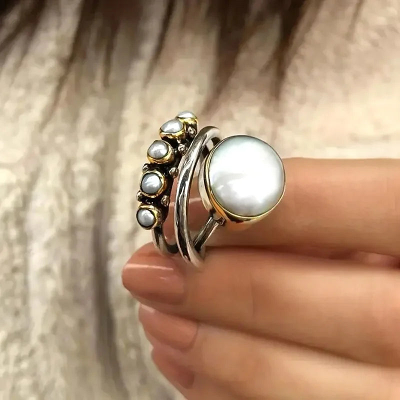Conjunto de Anéis de Pérola para Empilhar