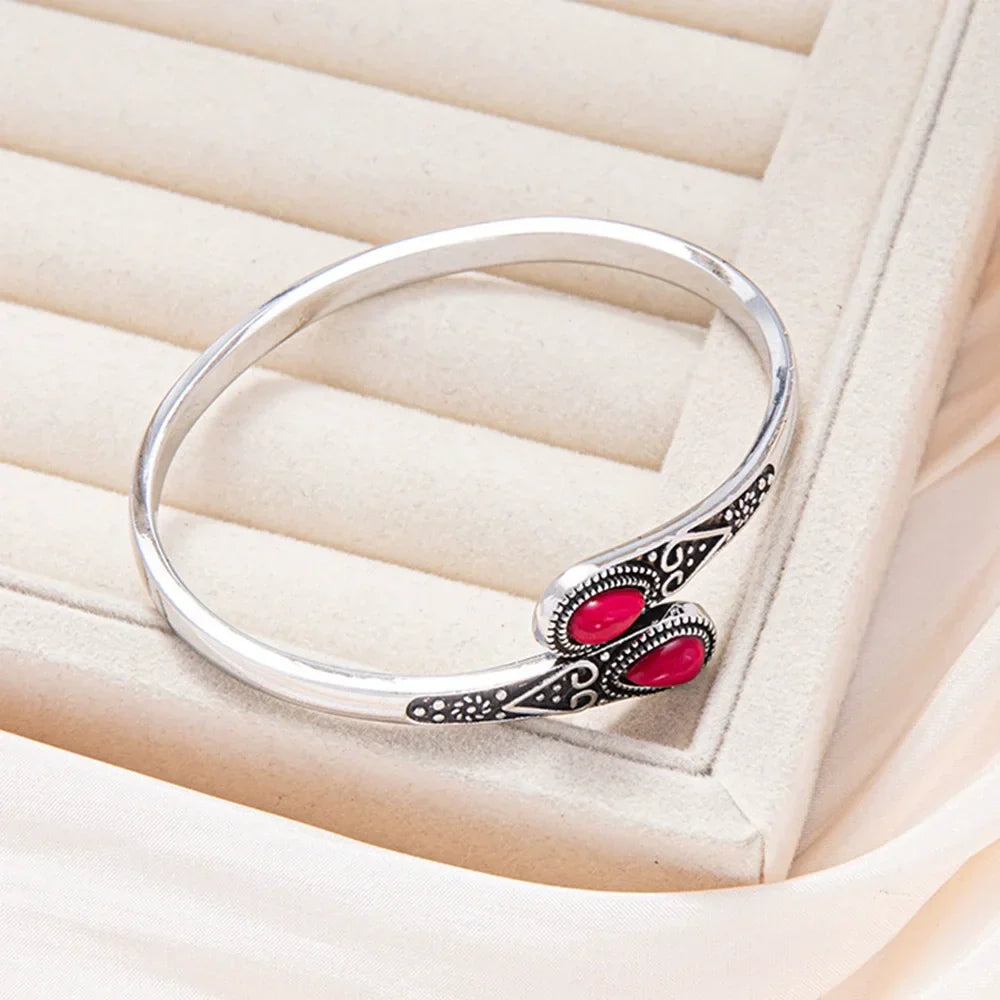 Pulseira Envolvente de Pedras Preciosas Tribais