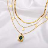 Colar de Esmeralda em Camadas Místico