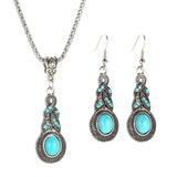 Conjunto Elegante de Colar e Brincos em Turquesa