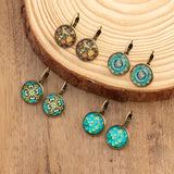 Brincos de Vidro de Arte Vintage