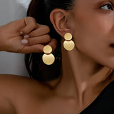 Brincos Duplo Disco Elegantes
