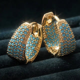 Brincos Argola Únicos de Turquesa