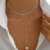 Colar de Fio de Pérolas Graduadas