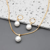 Conjunto de Colar de Pérola Graciosa Elegante