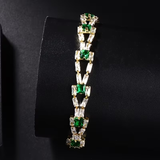 Pulseira Elegante em Ouro Baguette