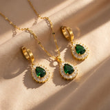 Conjunto de Joias de Esmeralda Opulento