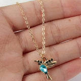 Magnífico Colar de Beija-flor de Cristal